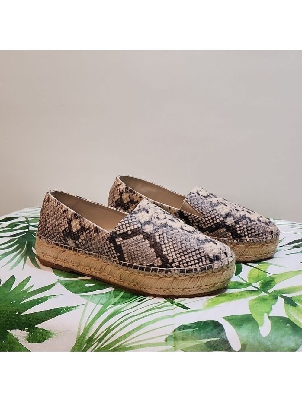 Steve Madden Prisila Snake Espadrille Platform Slip-On Shoes, Size 9M